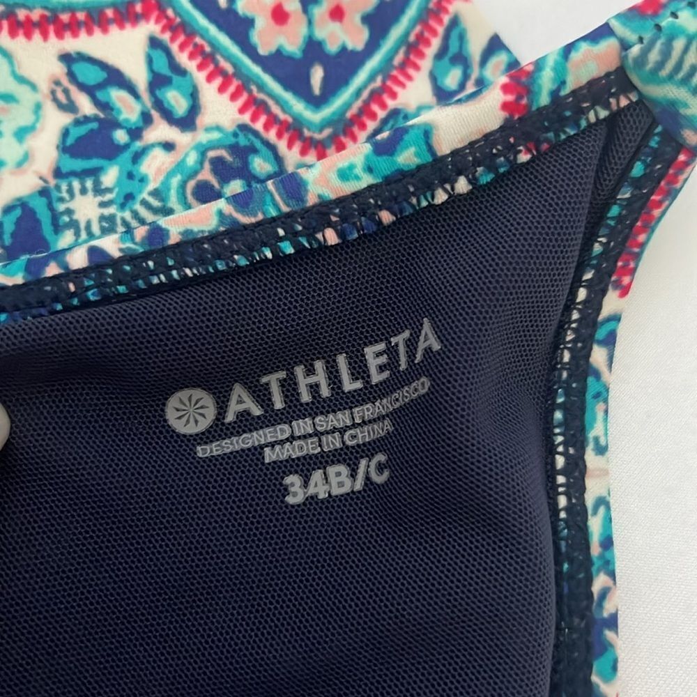 Athleta Monaco Bra Cup Wrap Wired Bikini Swim Top 34 B/C Beach Swim Paddle - Picture 8 of 8